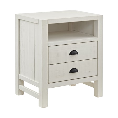 Alaterre Furniture Arden 2-Drawer Wood Nightstand, Driftwood White ANAN0131